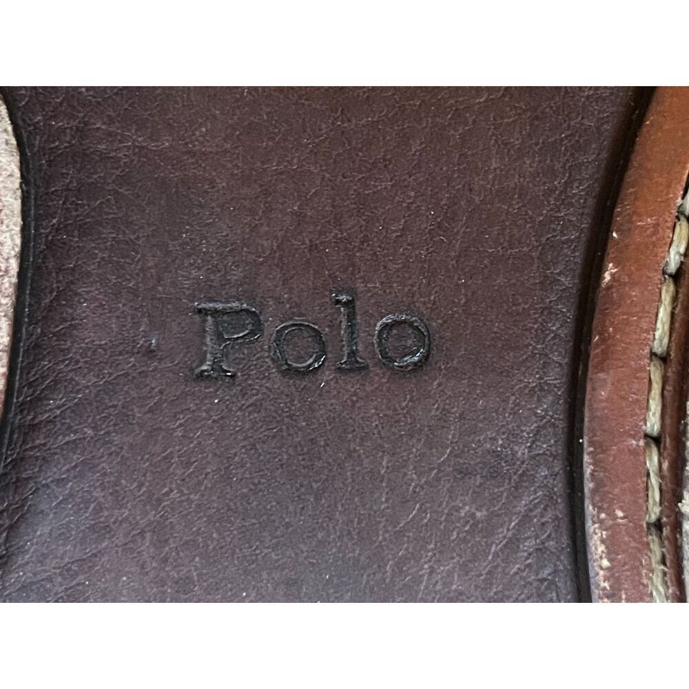 Polo Ralph Lauren Brown Leather Slip On Moccasin Loafers Shoes Mens Size 9 - Picture 6 of 9